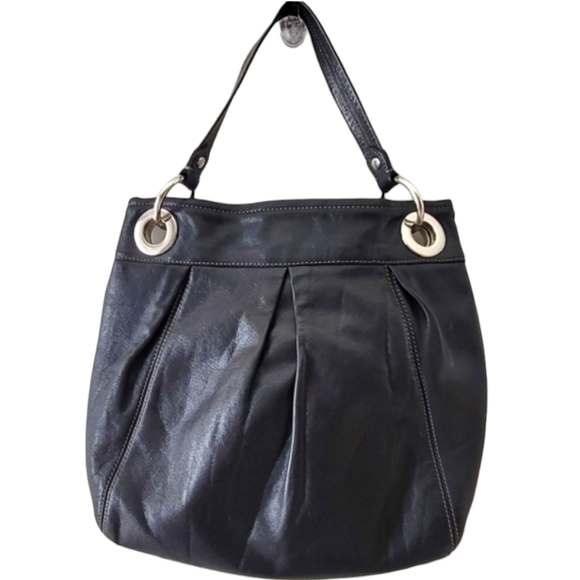 COACH | Black Leather Silver Hardware Shoulder Bag - Picture 2 of 11